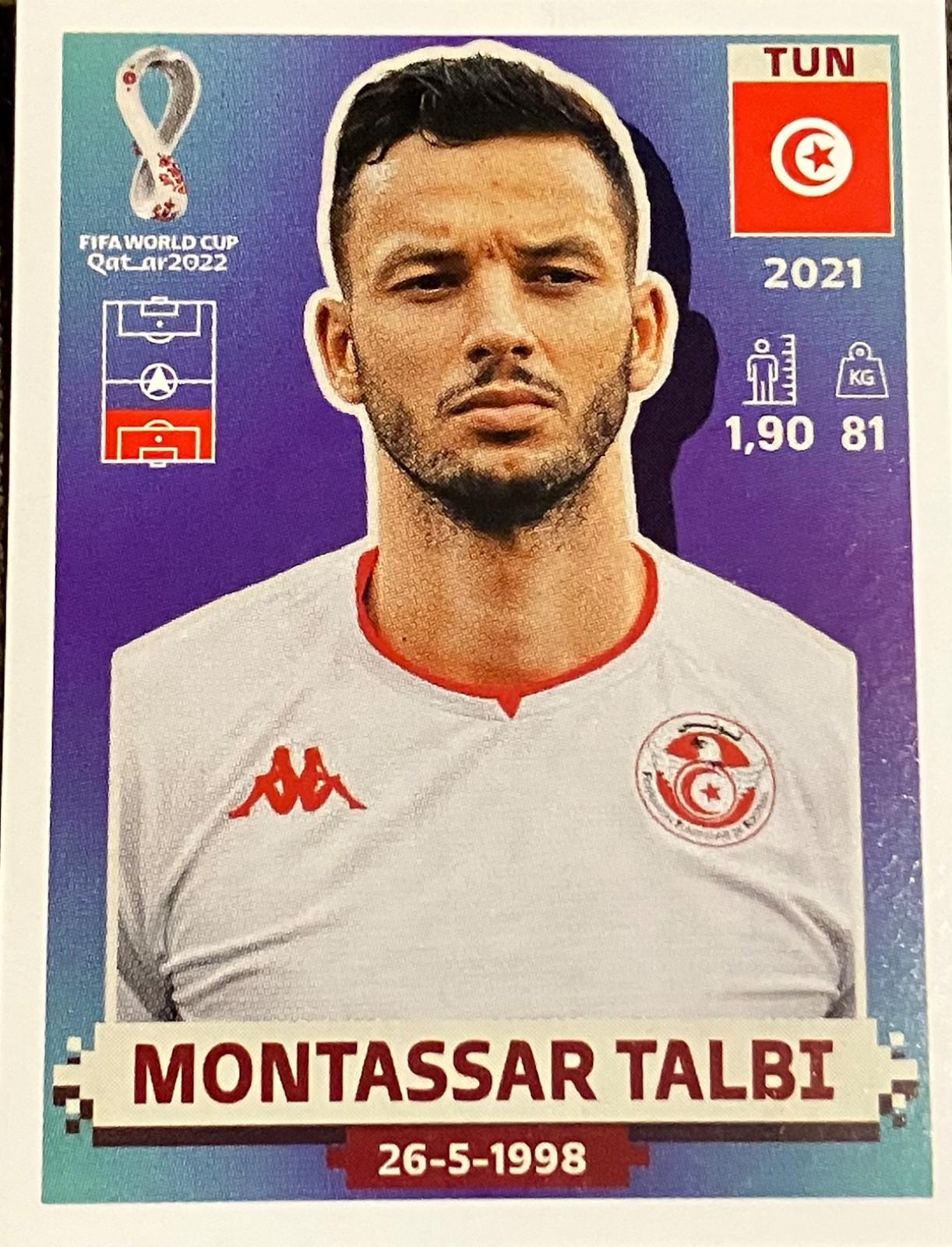 Montassar Talbi #TUN11 2022 Panini World Cup Qatar Stickers Soccer