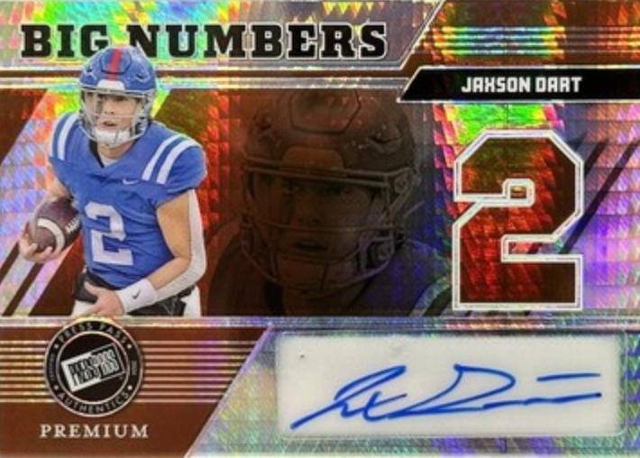 Jaxson Dart #BN-JD1 Football Cards 2024 Press Pass Premium Big Numbers Autograph