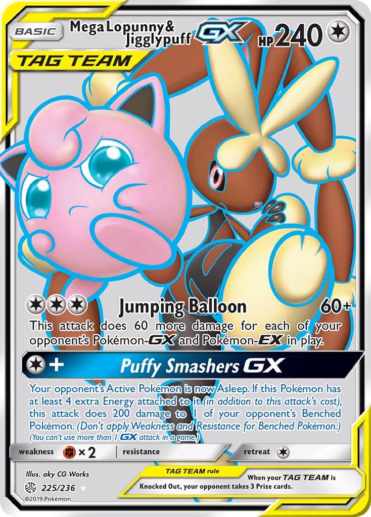 Mega Lopunny & Jigglypuff GX #225 Pokemon Cosmic Eclipse