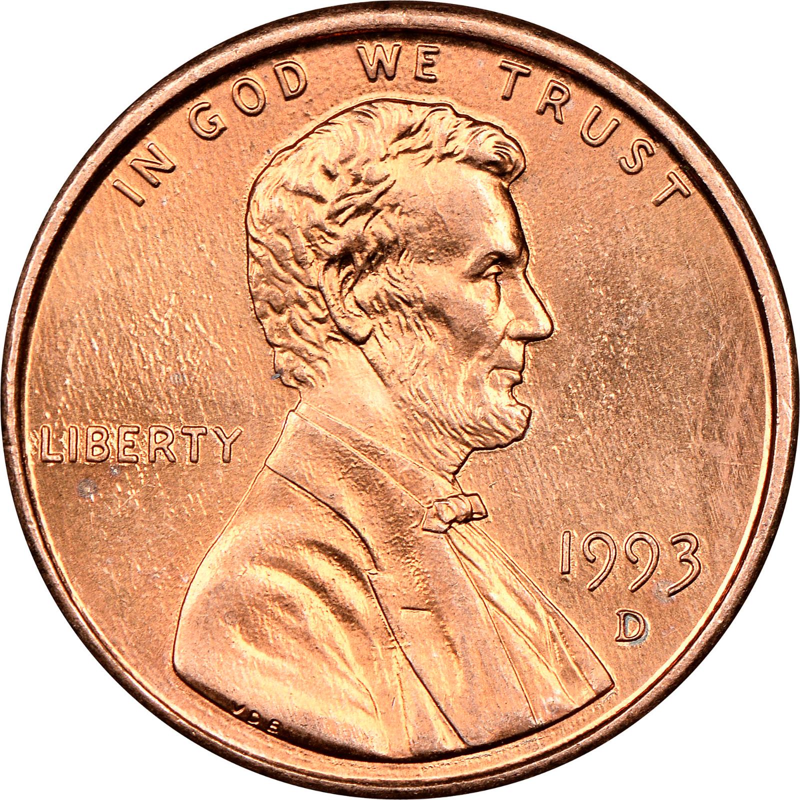 1993 D Coins Lincoln Memorial Penny