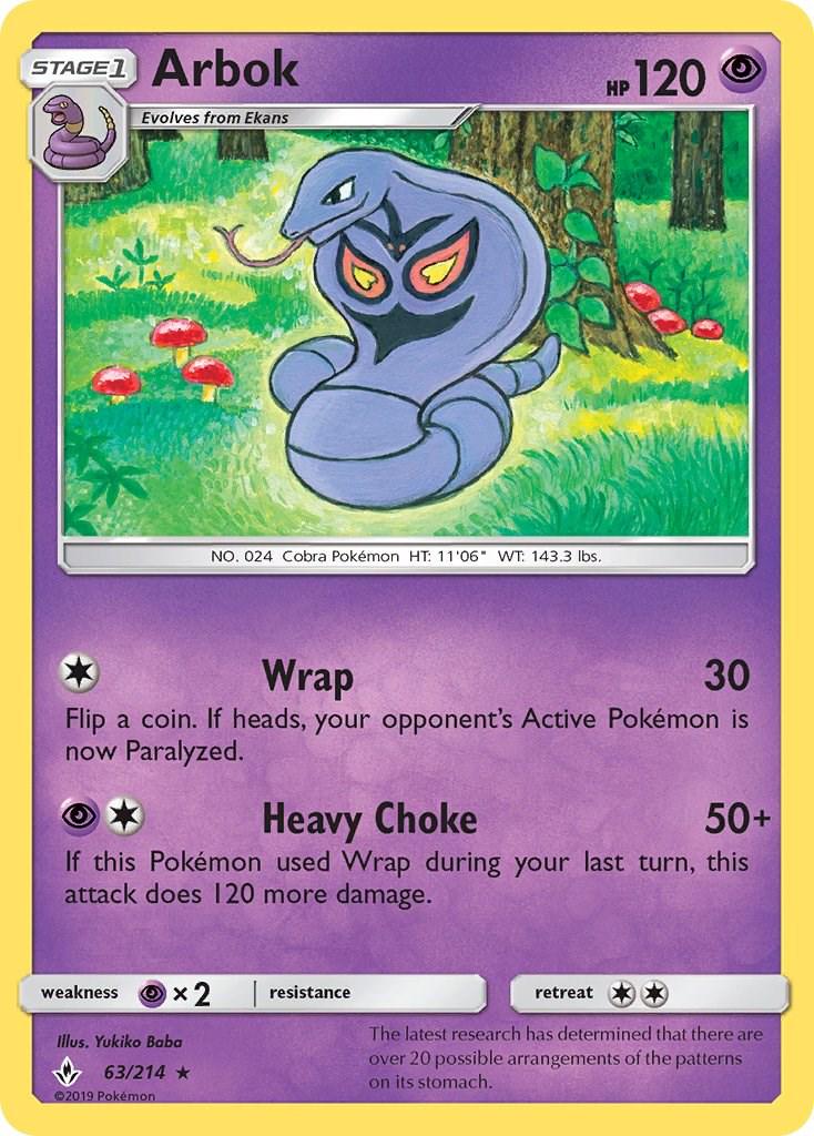 Arbok #63 Pokemon Unbroken Bonds