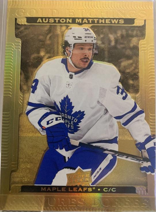 Auston Matthews #G-7 Hockey Cards 2022 Upper Deck Tim Hortons Gold Etchings