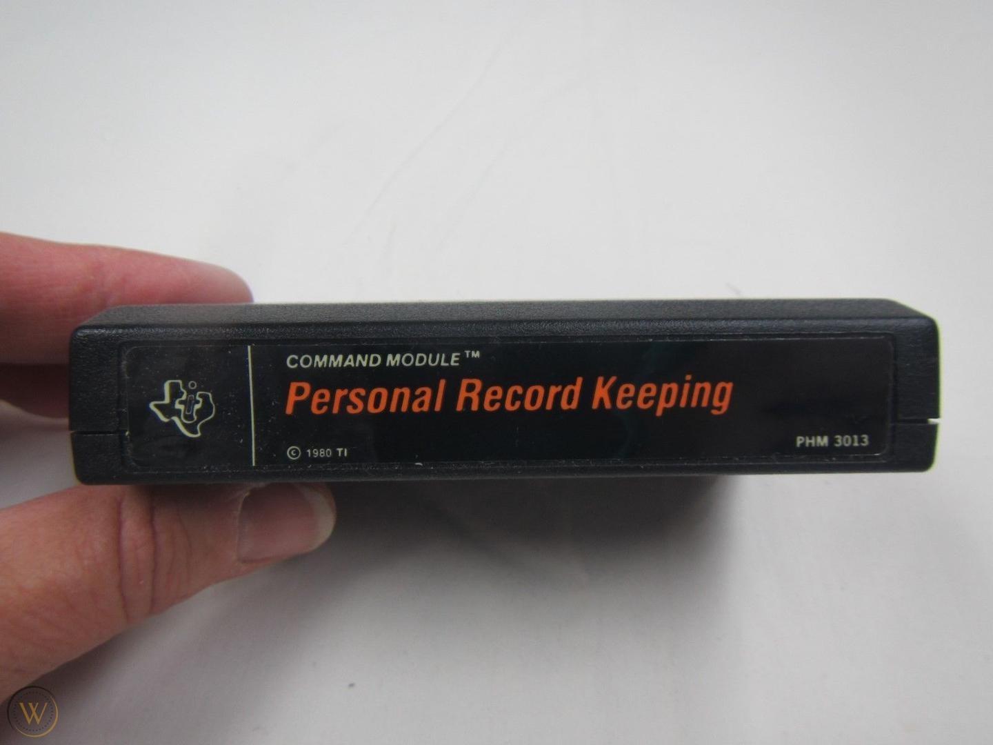 Personal Record Keeping TI-99