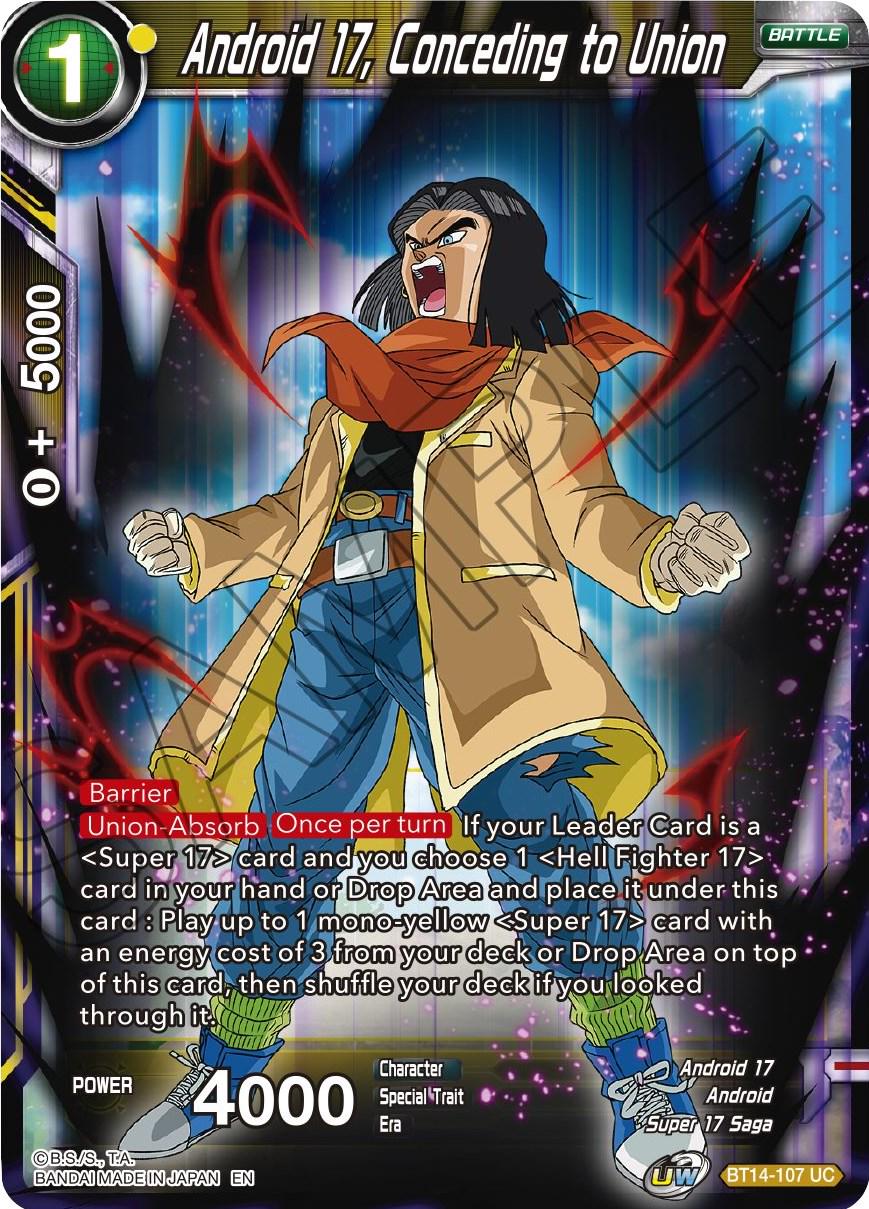 Android 17, Conceding to Union BT14-107 Dragon Ball Super Cross Spirits