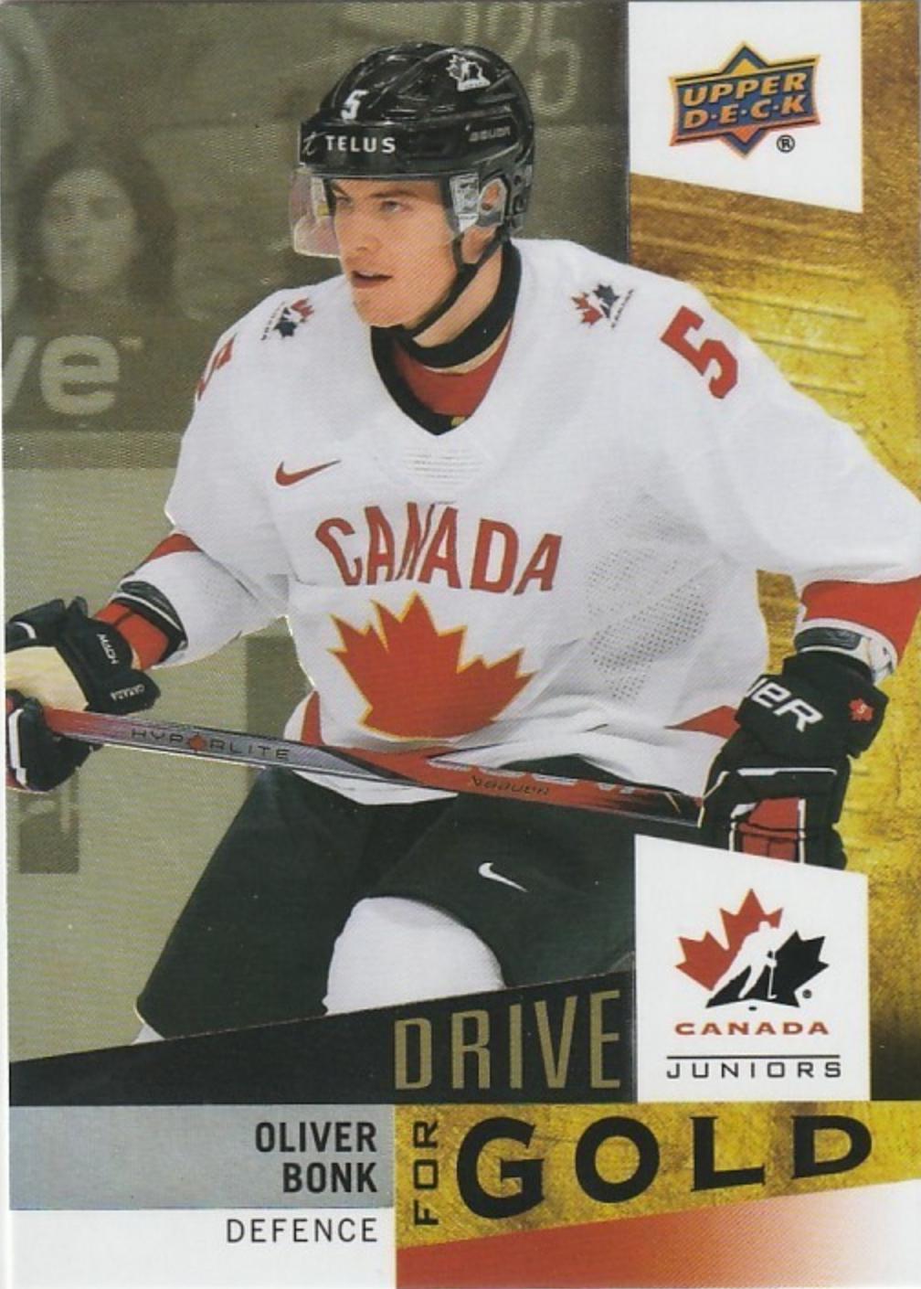 Oliver Bonk #DG-1 2025 Upper Deck Team Canada Juniors Drive For Gold Hockey