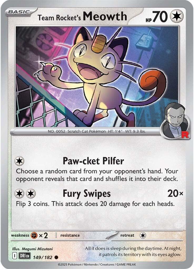 Team Rocket's Meowth #149 Pokemon Destined Rivals