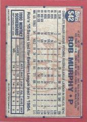 Back Of Card | Rob Murphy Baseball Cards 1991 Topps