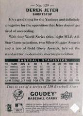 Derek Jeter #129 [Back]  | Derek Jeter Baseball Cards 2008 Upper Deck Goudey