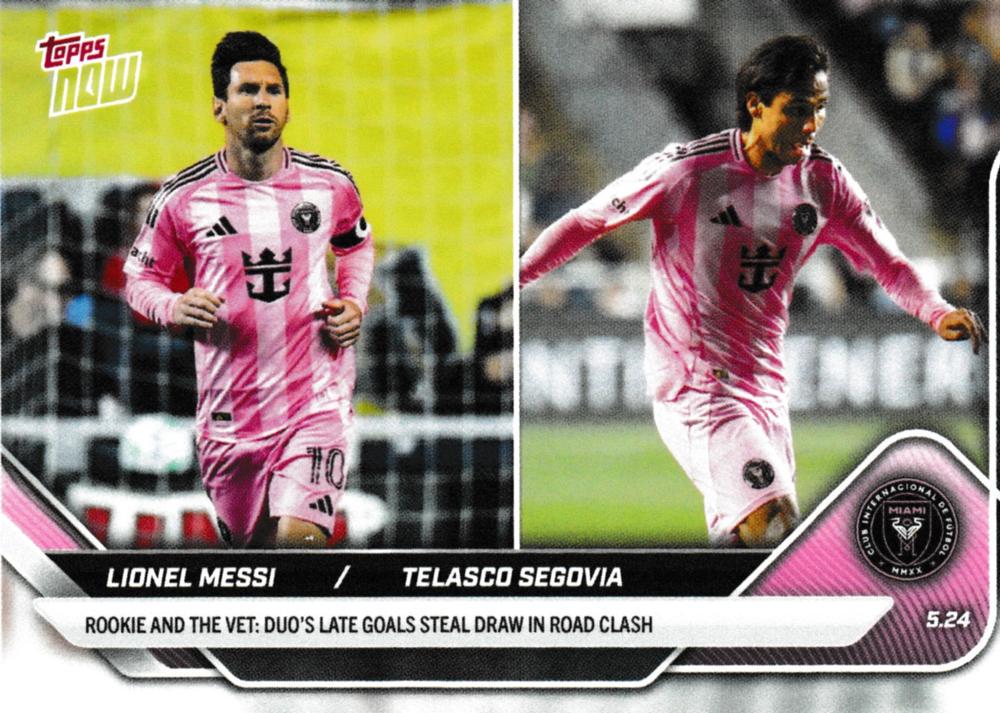 Lionel Messi / Telasco Segovia #45 2025 Topps Now MLS