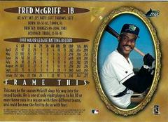 Back | Fred McGriff Baseball Cards 1998 Topps Gallery