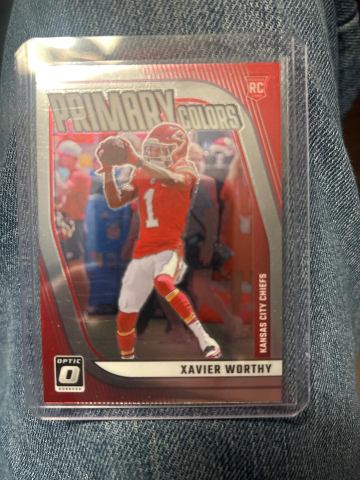 Xavier Worthy #7 Football Cards 2024 Panini Donruss Optic Rookie Primary Colors