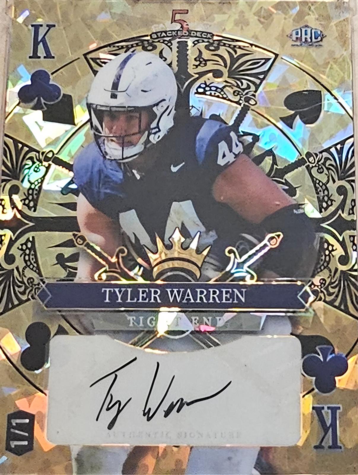 Tyler Warren #SDHC-TWA 2024 Wild Card 5 Card Draw Stacked Deck Football