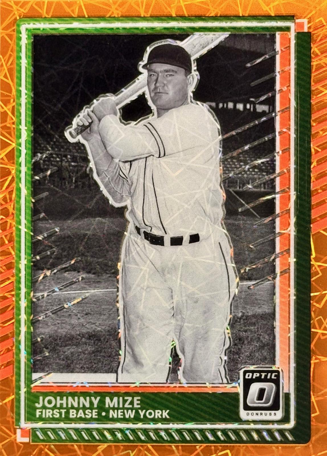 Johnny Mize [Orange Velocity Optic] #72 Prices | 2025 Panini Donruss ...