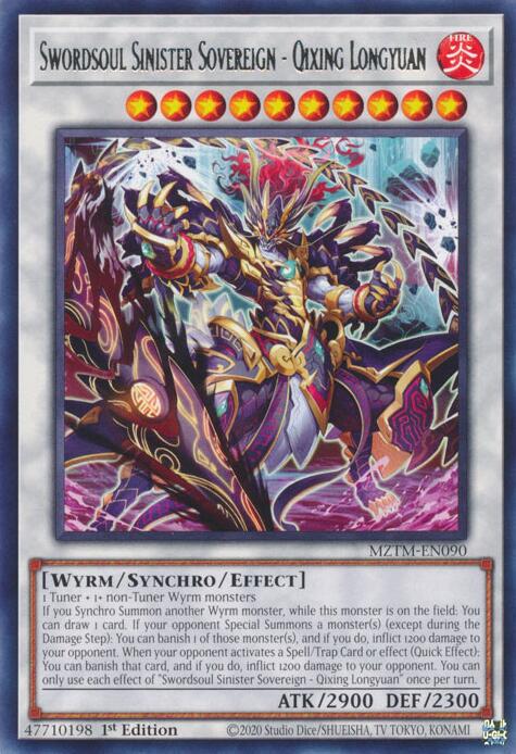 Swordsoul Sinister Sovereign - Qixing Longyuan MZTM-EN090 YuGiOh Maze of the Master