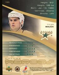Reverse | Tyler Bouck Hockey Cards 2000 Upper Deck Heroes
