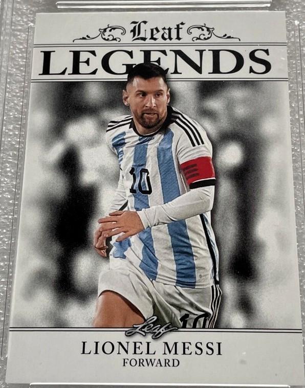 Lionel Messi #LA-8 Soccer Cards 2023 Leaf Special Release Legends Achievement