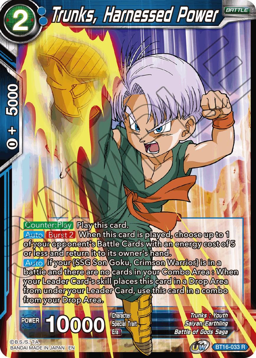 Trunks, Harnessed Power BT16-033 Dragon Ball Super Realm of the Gods