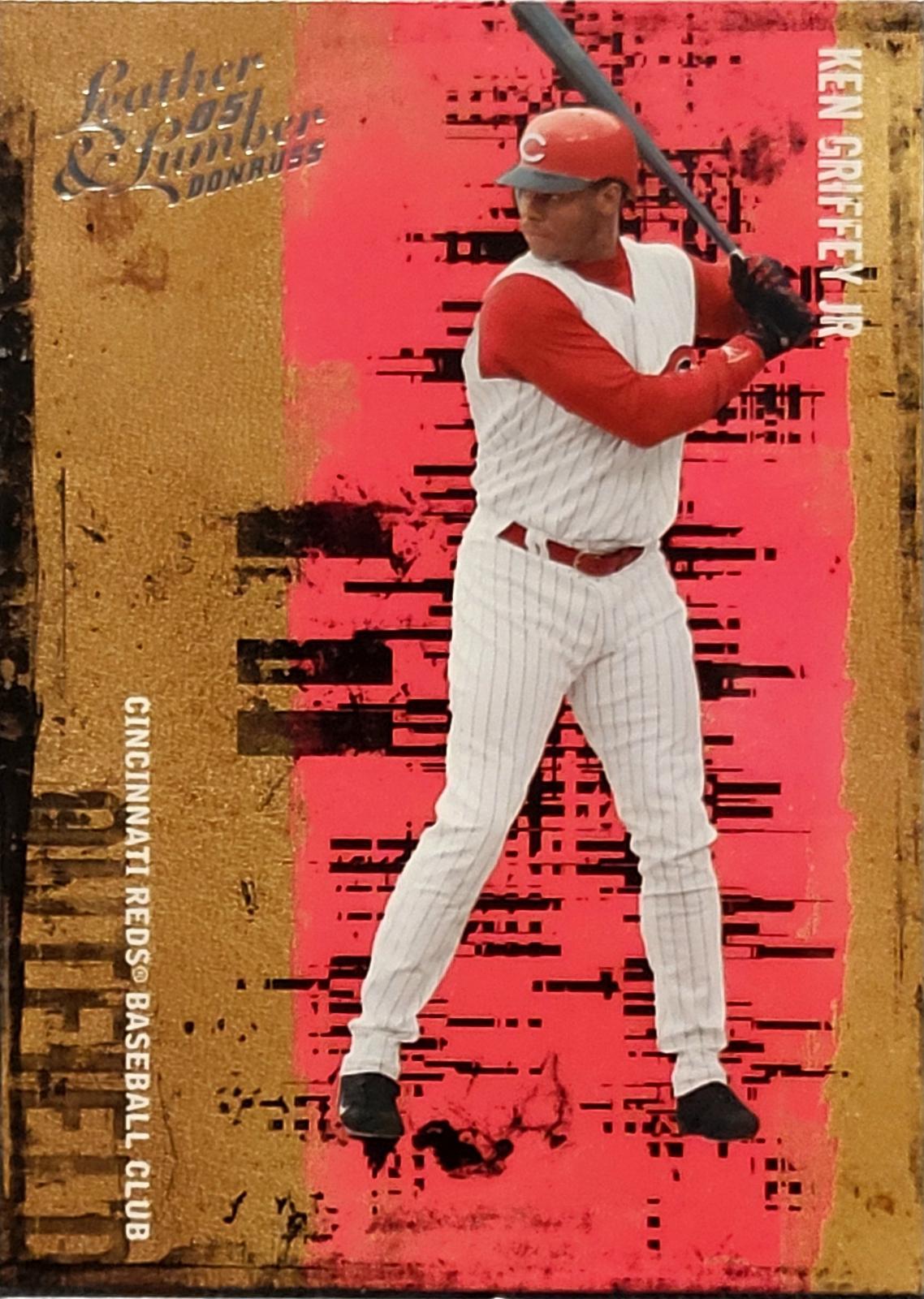 Ken Griffey Jr #80 Baseball Cards 2005 Donruss Leather & Lumber