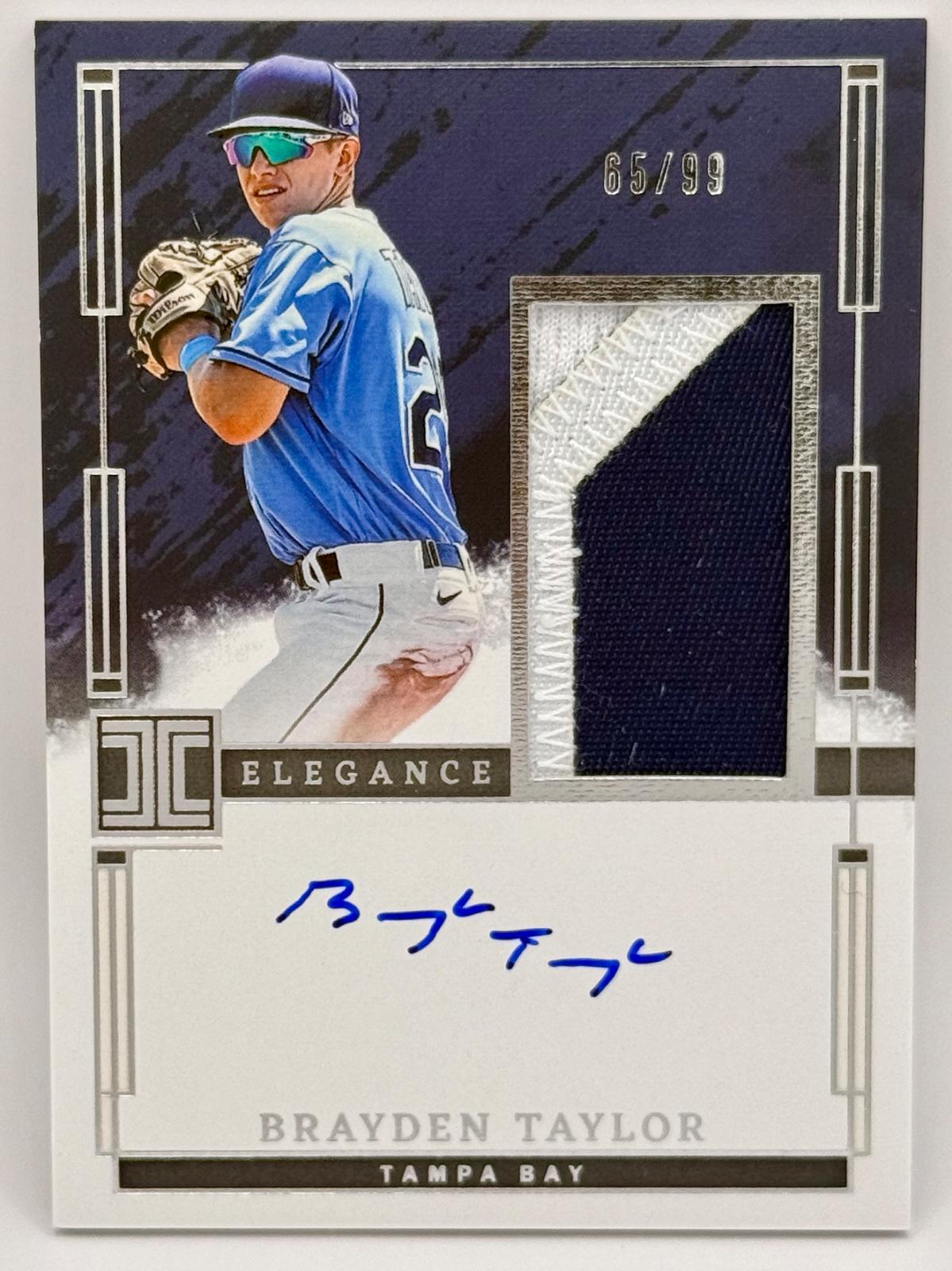 Brayden Taylor #EPJ-BT Baseball Cards 2024 Panini Impeccable Elegance Prospect Jersey Autograph