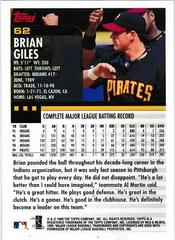 Back Of Card | Brian Giles Baseball Cards 2000 Topps