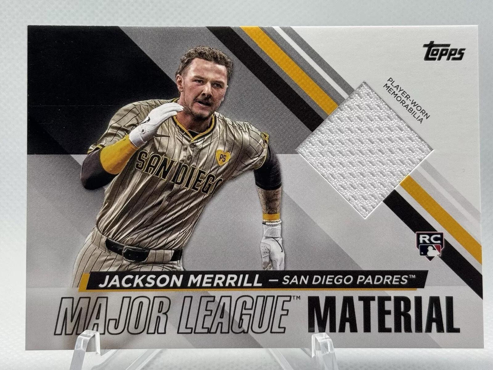 Jackson Merrill #MLMU-JME Baseball Cards 2024 Topps Major League Material