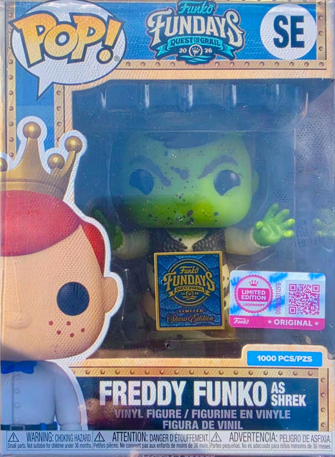 Freddy Funko As Shrek #SE San Diego Comic-Con Funko Pop Muddy box and figure