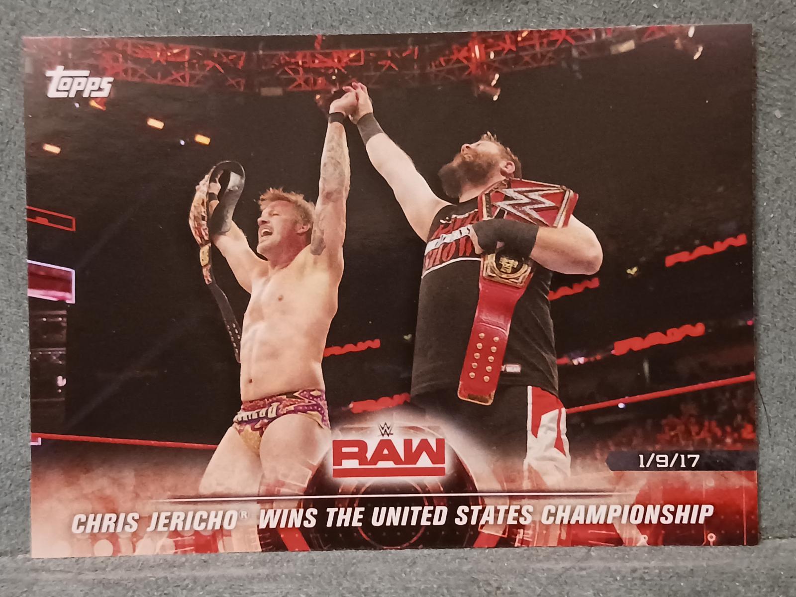 Chris Jericho Wins the United States Championship #10 Wrestling Cards 2018 Topps WWE Road To Wrestlemania