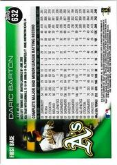 Back Of Card | Daric Barton Baseball Cards 2010 Topps