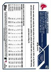Back Of Card | Franchy Cordero Baseball Cards 2023 Topps
