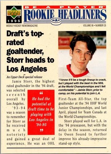 Jamie Storr #R157 1994 Upper Deck Be A Player Hockey
