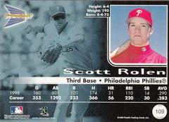 Back | Scott Rolen Baseball Cards 1999 Pacific Prism