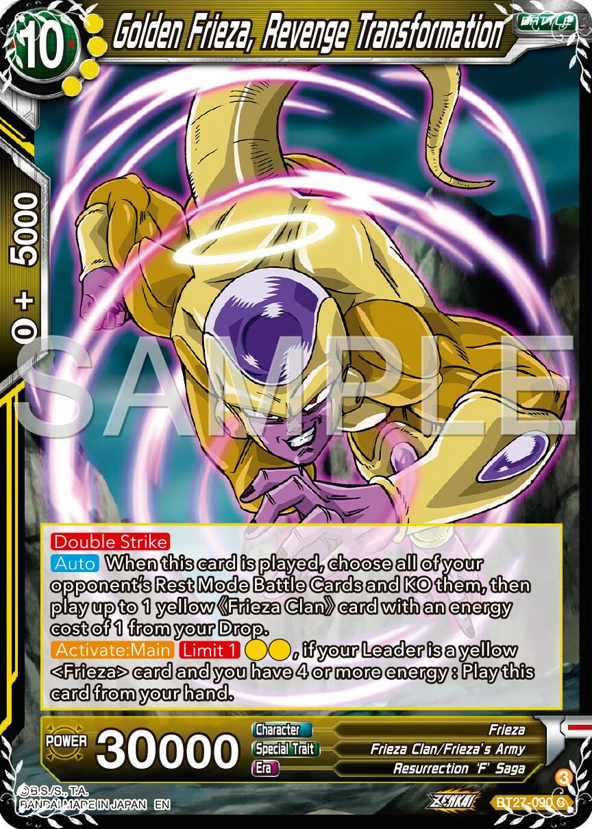 Golden Frieza, Revenge Transtormation BT27-090 Dragon Ball Super: History of Z