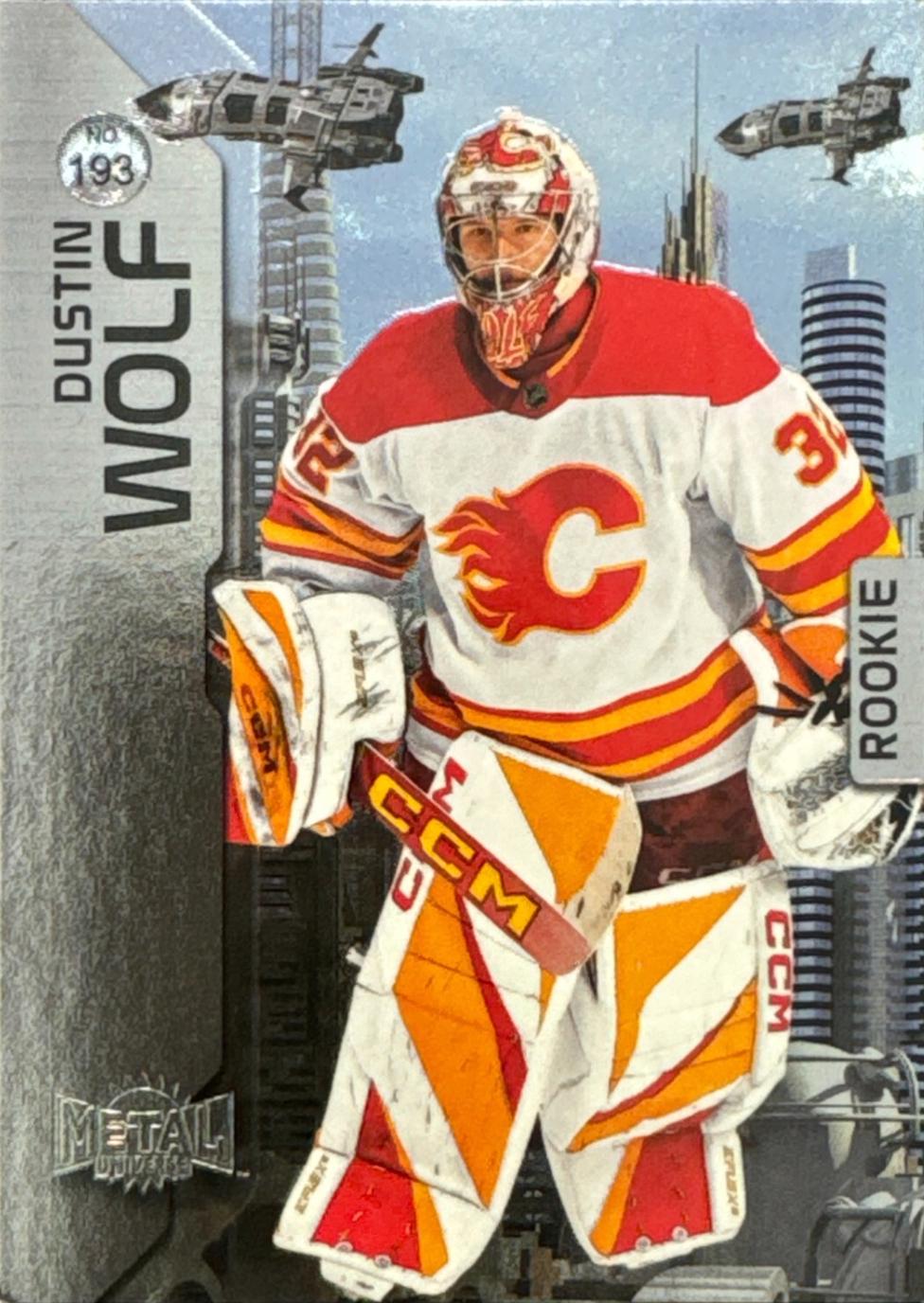 Dustin Wolf #193 Hockey Cards 2023 SkyBox Metal Universe