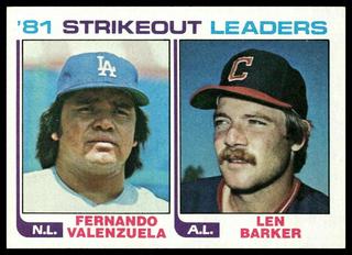 81 Strikeout Leaders: Fernando Valenzuela / Len Barker