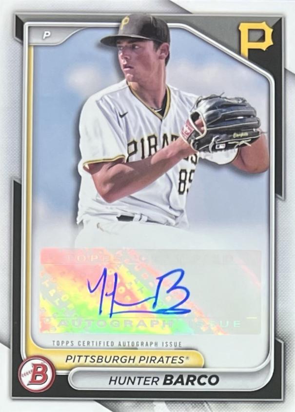 Hunter Barco #PPRA-HB Baseball Cards 2024 Bowman Prospect Autograph