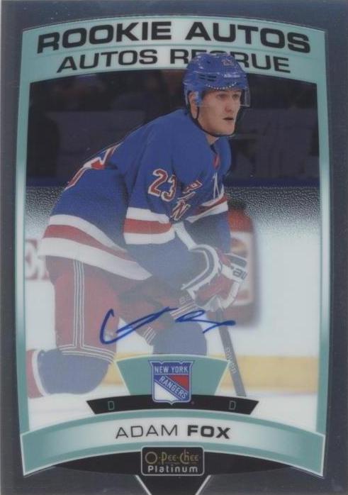 Adam Fox #R-AF 2019 O Pee Chee Platinum Rookie Autos Hockey