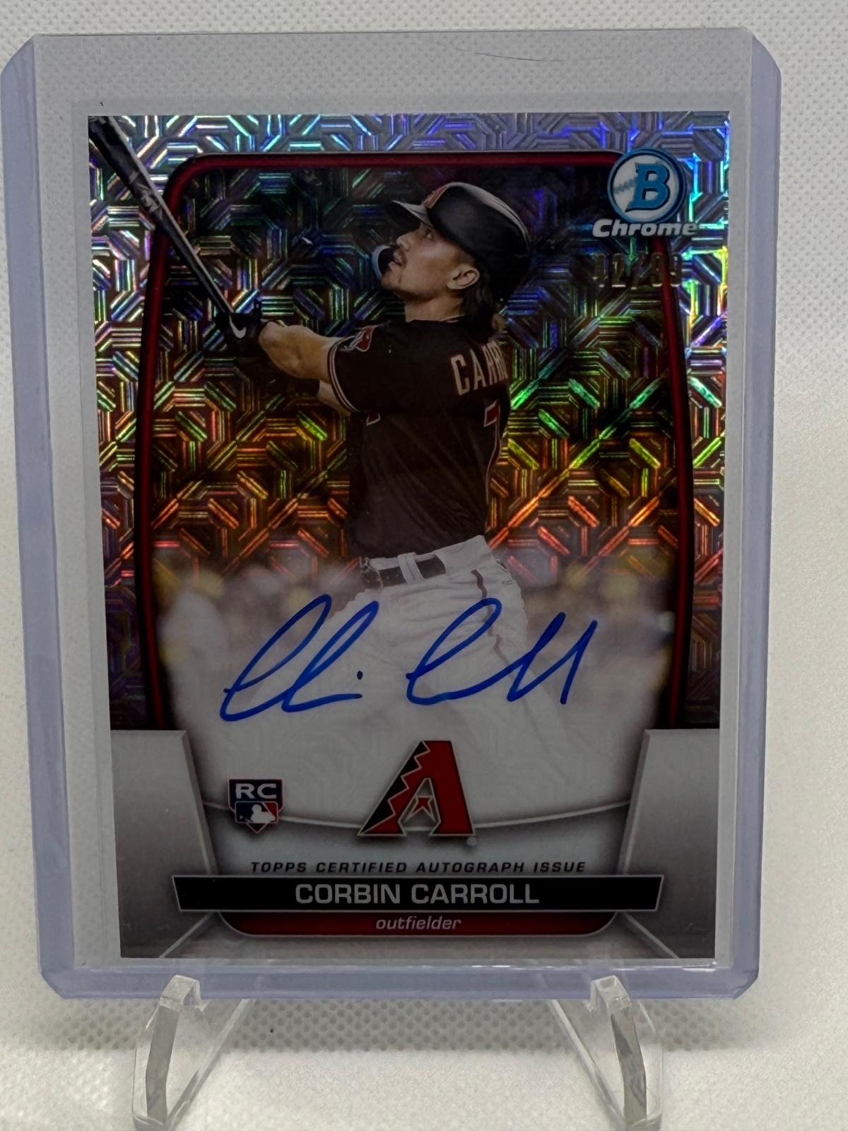 Corbin Carroll #BRA-CC Baseball Cards 2023 Bowman Chrome Rookie Mega Box Autographs