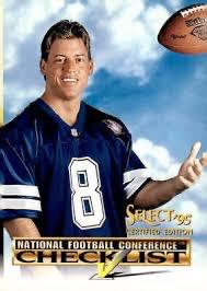 Troy Aikman #5 Football Cards 1995 Panini Select Certified Checklist