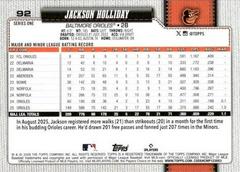 Back Of Card | Jackson Holliday Baseball Cards 2026 Topps
