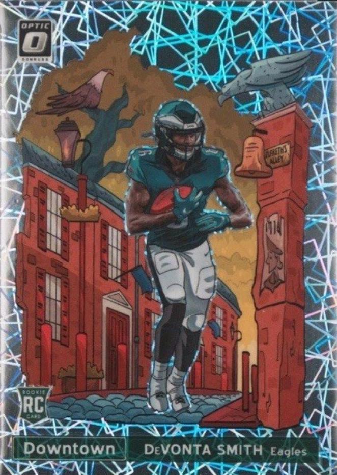 DeVonta Smith #DT-38 Football Cards 2021 Panini Donruss Optic Downtown