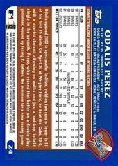 Back Of Card | Odalis Perez Baseball Cards 2003 Topps