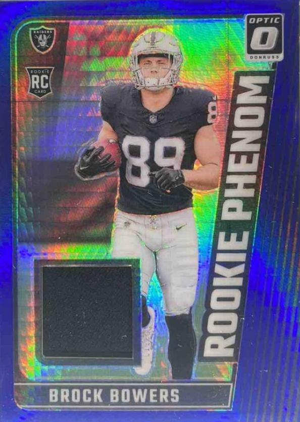 Brock Bowers #RPB-BBS 2024 Panini Donruss Optic Rookie Phenom Blue Hyper Football