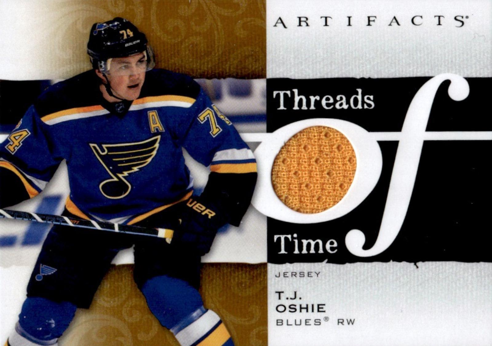 T. J. Oshie #TT-TO Hockey Cards 2021 Upper Deck Artifacts Threads of Time