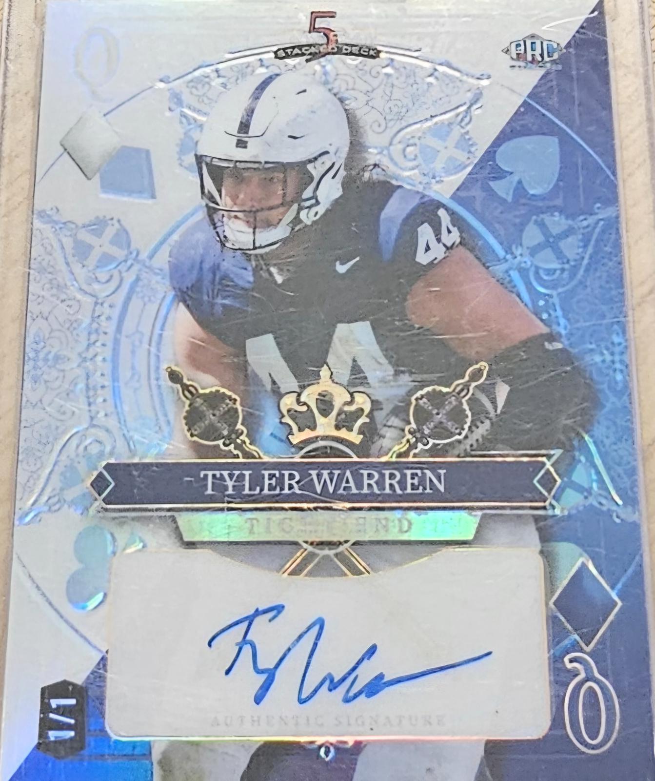Tyler Warren #SDJD-TWA 2024 Wild Card 5 Card Draw Stacked Deck Football
