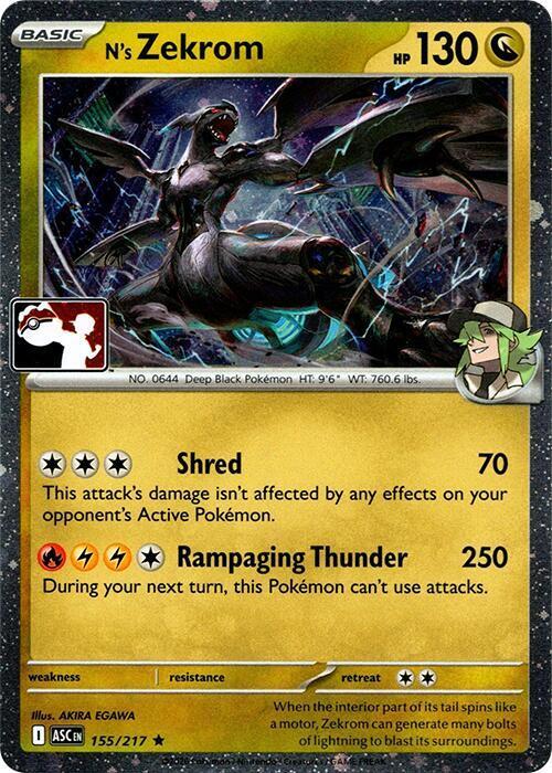N's Zekrom [Prize Pack Cosmo Holo] #155 Pokémon Card from Pokemon Ascended Heroes Set 
