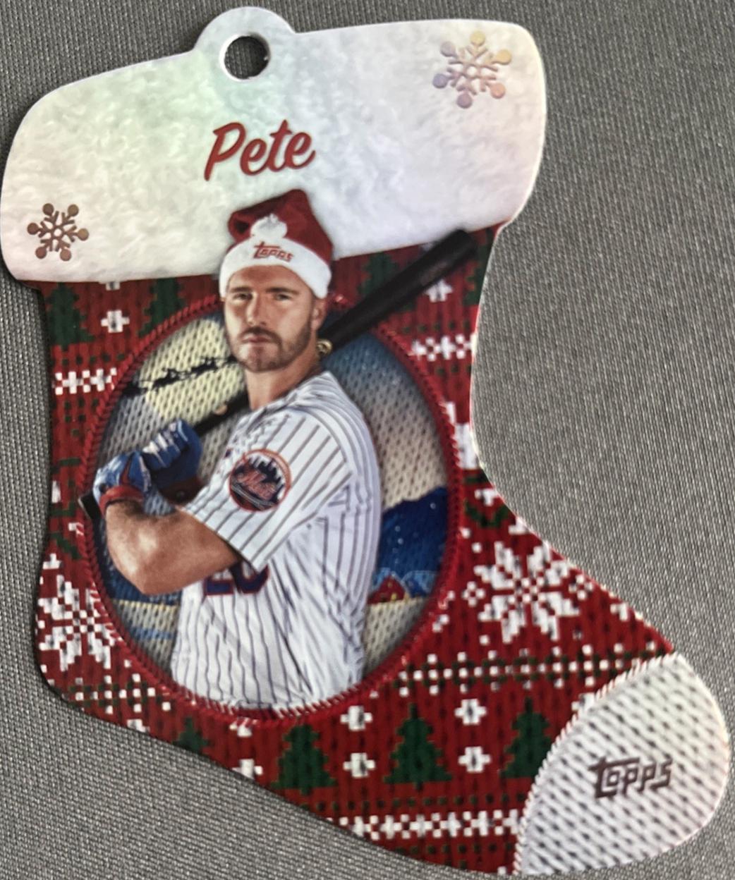 Pete Alonso #SDC-11 Baseball Cards 2024 Topps Holiday Stocking Die-Cut Ornament