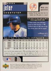 Derek Jeter #115 [Back]  | Derek Jeter Baseball Cards 1999 UD Choice