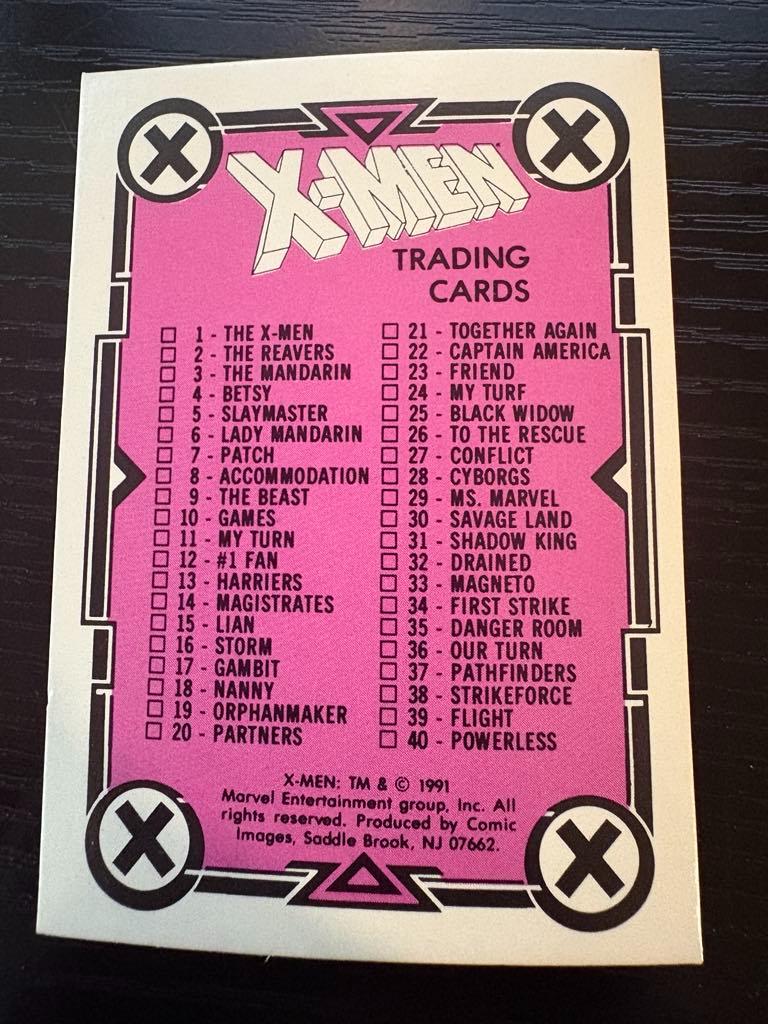 Checklist #90 Marvel 1991 Comic Images X-Men