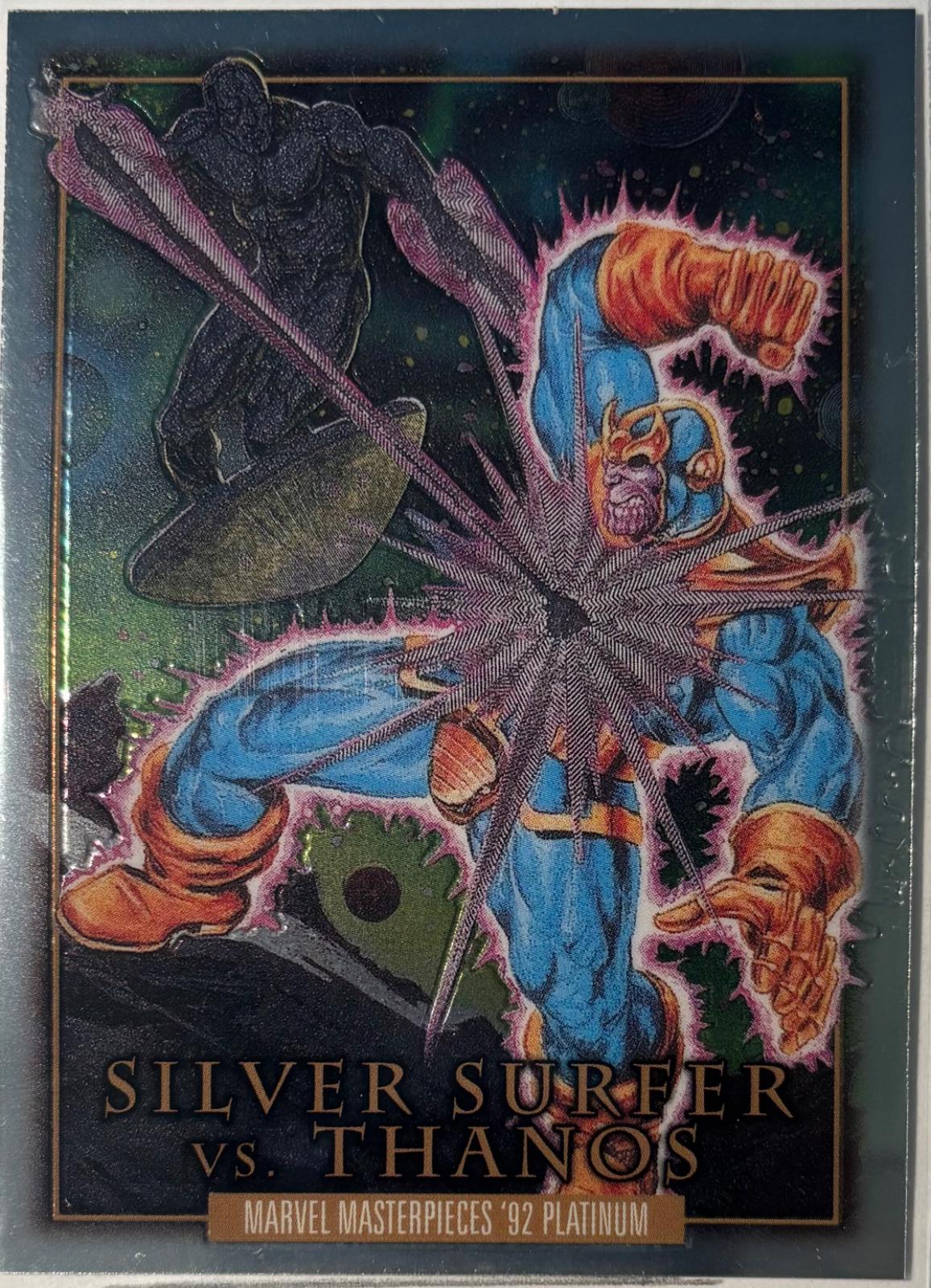 Silver Surfer vs. Thanos #BS-2 Marvel 2024 SkyBox Masterpieces ’92 Platinum Battle Spectrum
