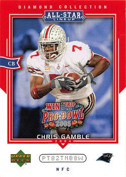 Chris Gamble #AS10 2004 Upper Deck Diamond Collection All Star Lineup Pro Bowl Sweepstakes Football